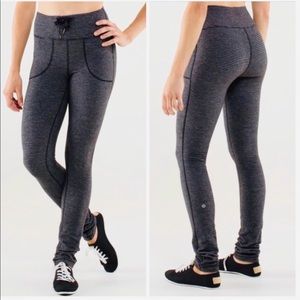 lululemon athletica Gray Striped High-Rise Leggings